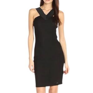A/X ARMANI EXCHANGE X neck bodycon black mini dress MEDIUM  NWT